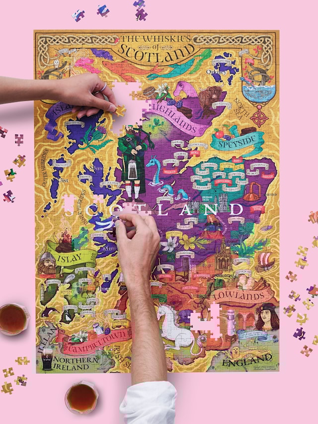 Produktbilde 4 for Whiskypuslespill - Skotland 1000 brikker Water and Wines