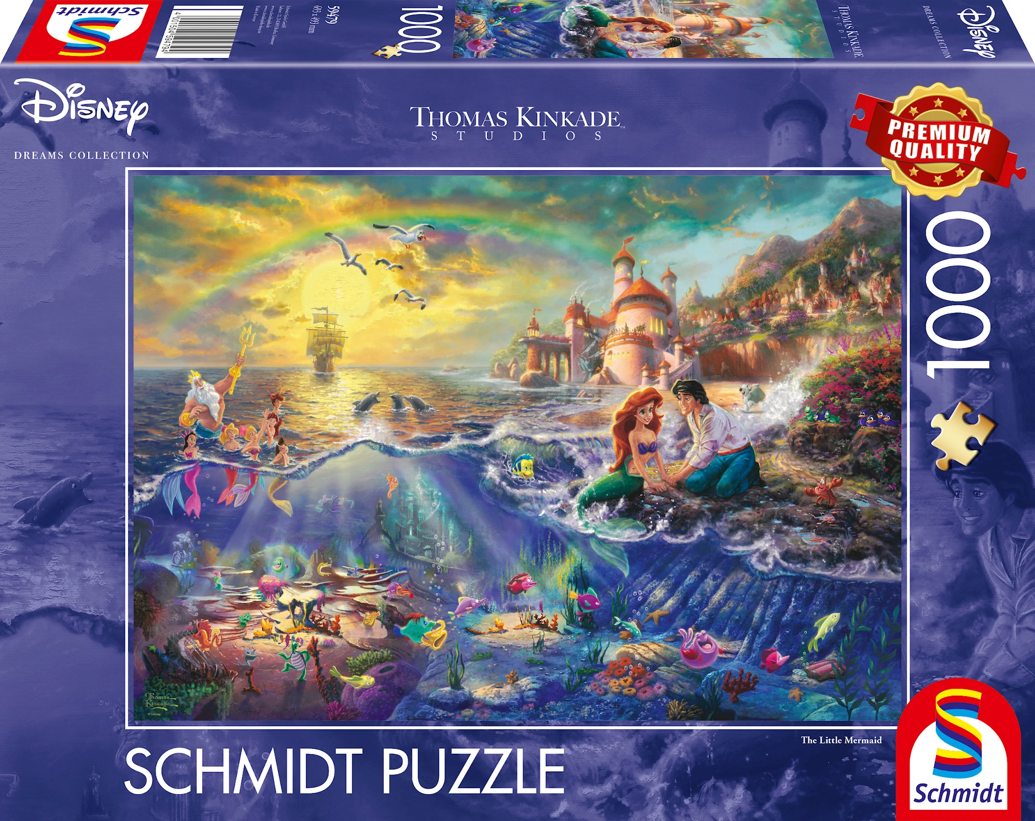 Tuotekuva ille Disney The Little Mermaid Ariel Thomas Kinkade Palapelit 1000 palaa Schmidt
