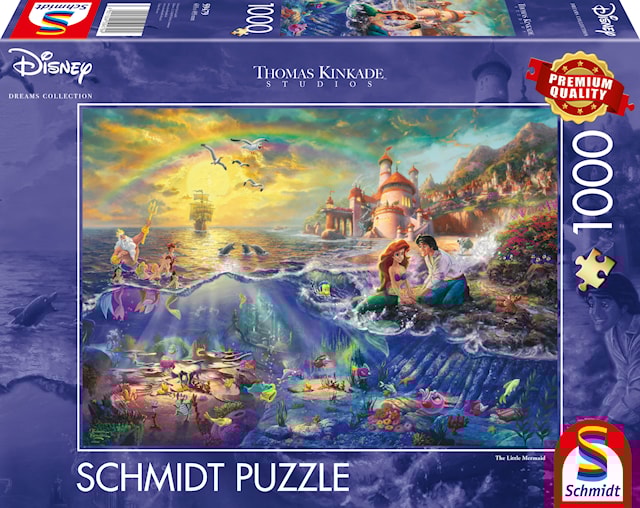 Produktbild 1 för Disney The Little Mermaid Ariel Thomas Kinkade Pussel 1000 bitar Schmidt
