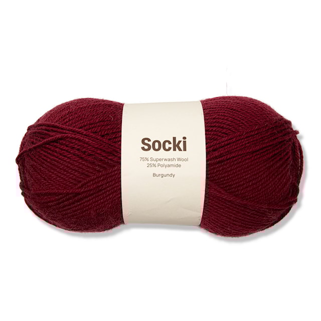 Socki Lanka Yksivärinen Villasekoitus 100 g Burgundy A028 Adlibris