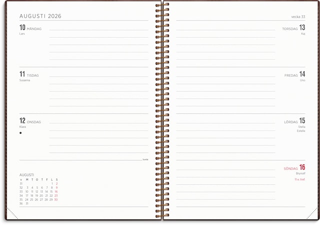 Produktbild 2 för Kalender 2026 A5 Senator Twist Brun Burde