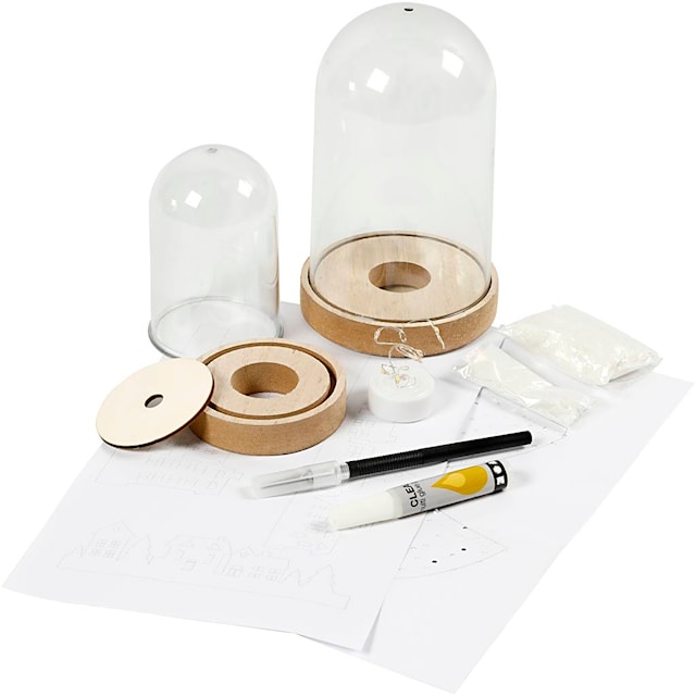 Produktbild 2 för Materialset till kupa med invändig dekoration, H: 12,5+18 cm, 2 st./ 1 förp.