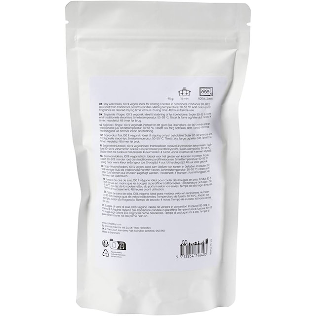 Produktbilde 2 for Soyavoks, Voks til lys i lysestaker, creme, 250 g/ 1 pk.