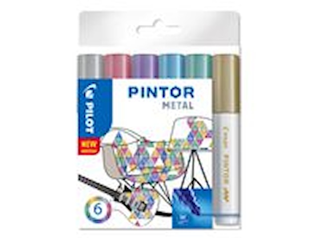 Produktbild 1 för Märkpenna Pintor Metallic Mix 6-p, Pilot