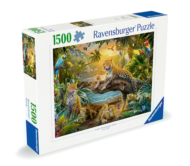 Produktbild 5 för Pussel Leopard Family In The Jungle 1500 bitar, Ravensburger