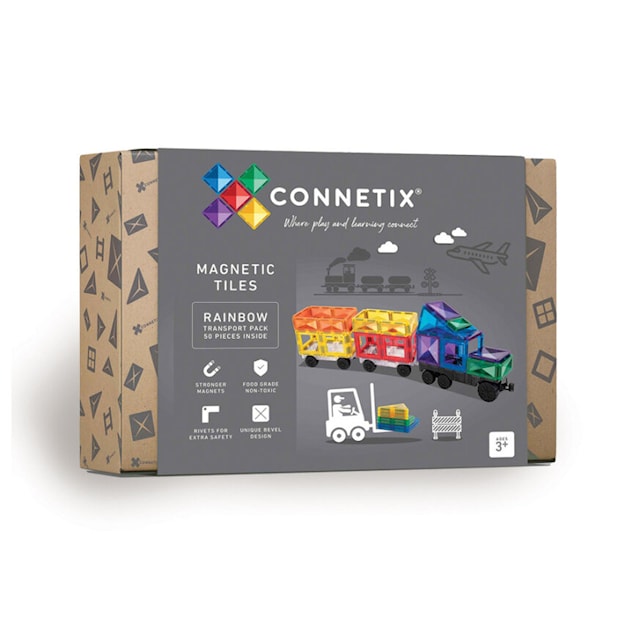 Produktbild 1 för Connetix Rainbow Transport 50 Delar