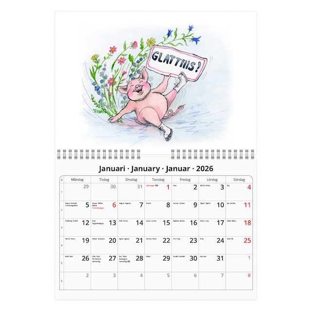 Produktbild 3 för Väggkalender Glada Kossan 2026