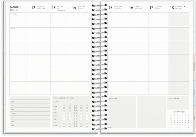 Produktbilde 4 for Kalender 2026 C5 Life Organizer Family Planner Burde