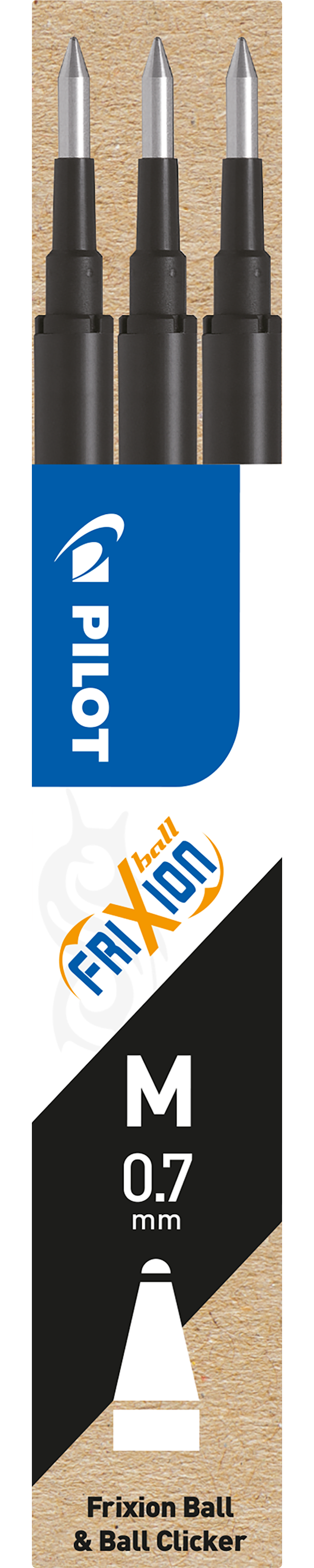 Produktbild 1 för Refill Frixion 0,7 Svart 3-p, Pilot