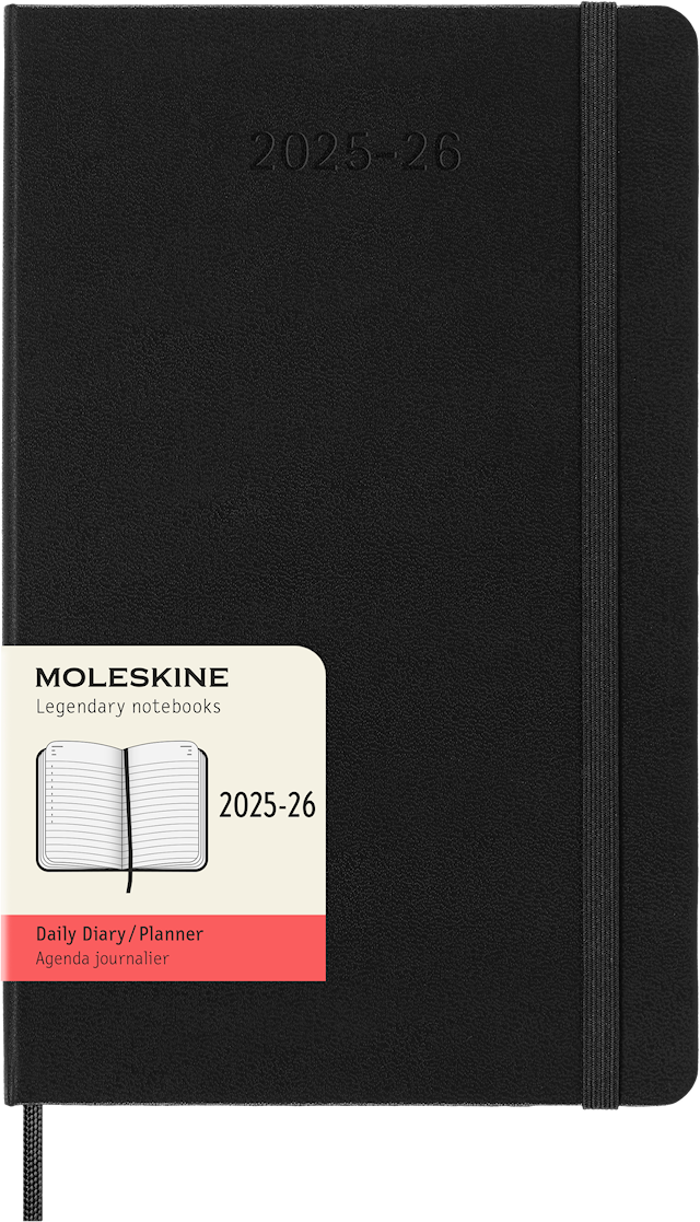 Produktbilde 1 for Kalender 18M 25/26 Classic Hard Daily Large Svart Moleskine
