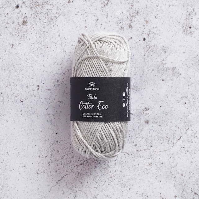 Tilda Cotton Eco puuvillalanka 25 gr Mercury Grey (426212) Svarta Fåret