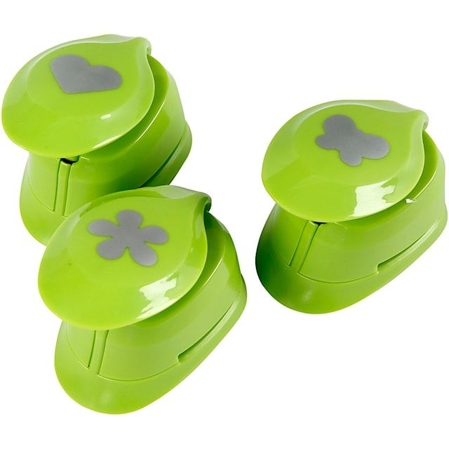 Tuotekuva 2 - Kuviolävistäjäsetti, kukka, perhonen,. sydän, koko 25 mm, 3 kpl/ 1 pkt