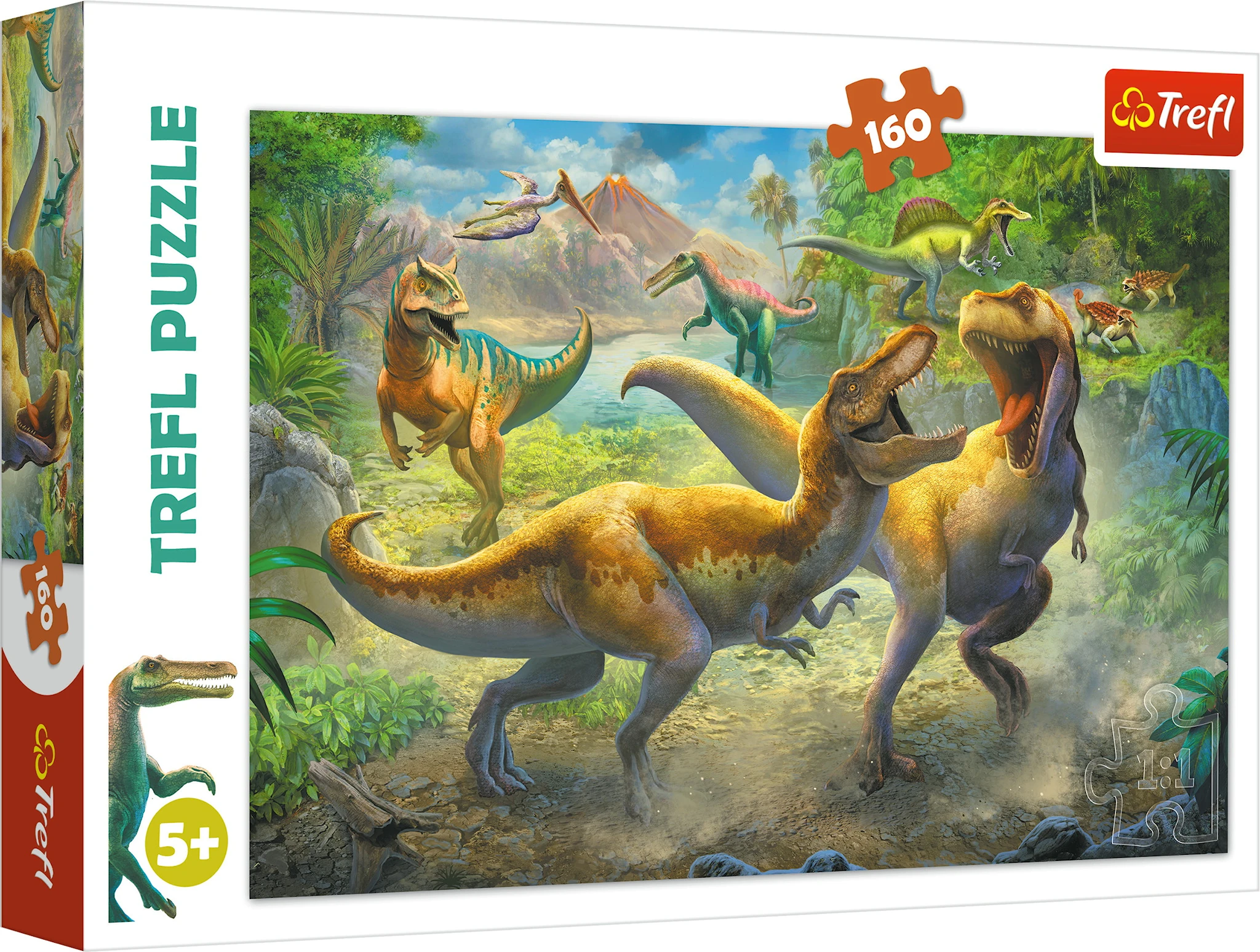 Produktbilde for Puslespill Kjempende Tyrannosauruser 160 brikker, Trefl