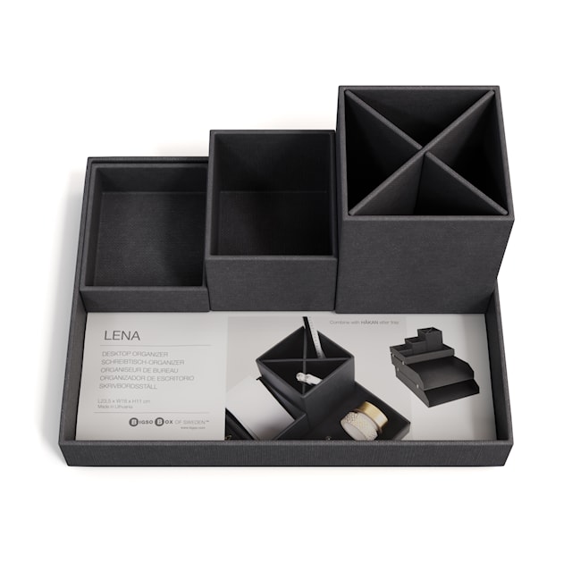 Produktbilde 5 for Skrivebordsoppbevaring 4 deler Black Bigso Box of Sweden