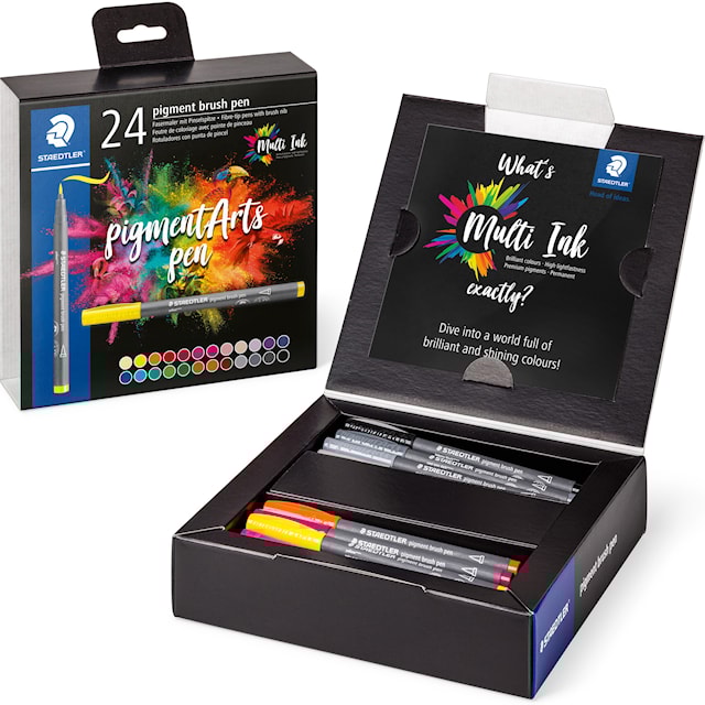 Produktbild 1 för Brush Pen Pigment 24-pack Staedtler