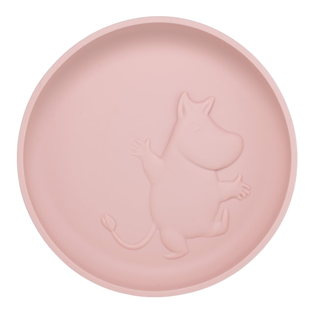 Produktbild 1 för Mumin Silikon Tallrik med Sugkopp Rosehip Pink Rätt Start