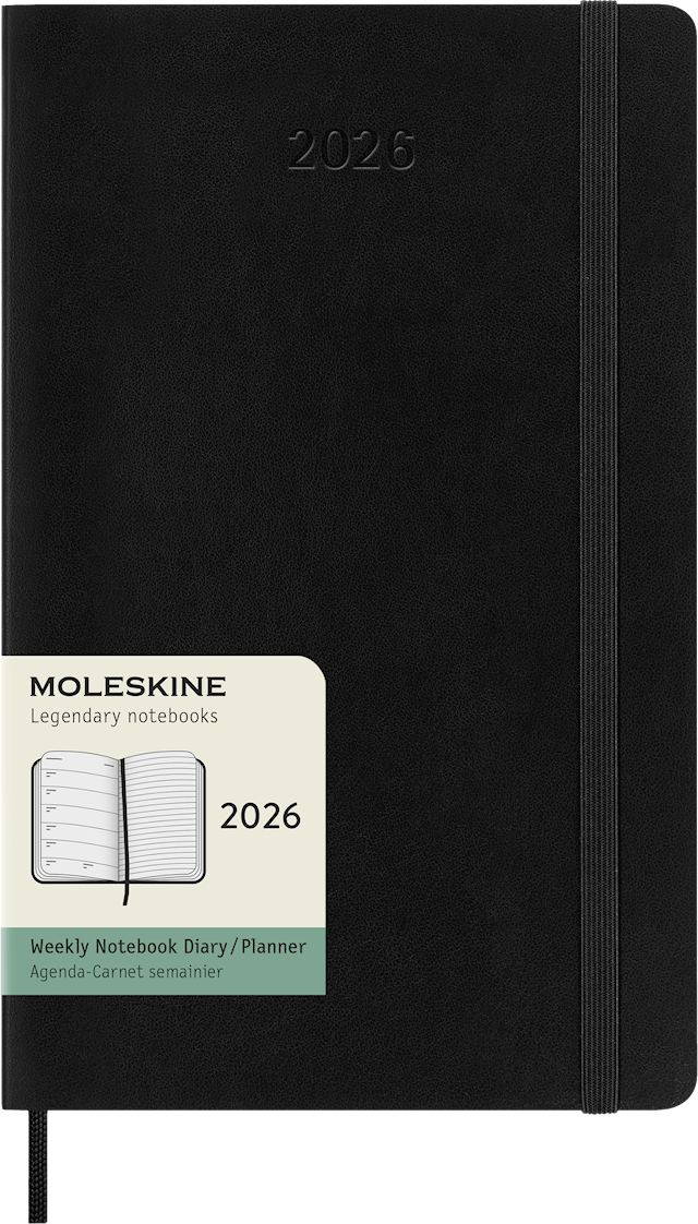 Tuotekuva 1 - Kalenteri 2026 Classic Soft 12M Week Note Large Musta Moleskine