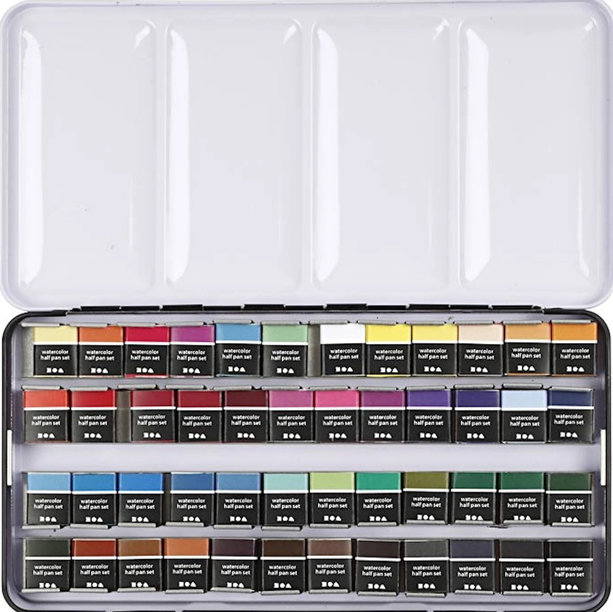 Tuotekuva ille Vesivärit, ½-pan, koko 10x15x20 mm, perusvärilajitelma, 48 väri/ 1 pkt