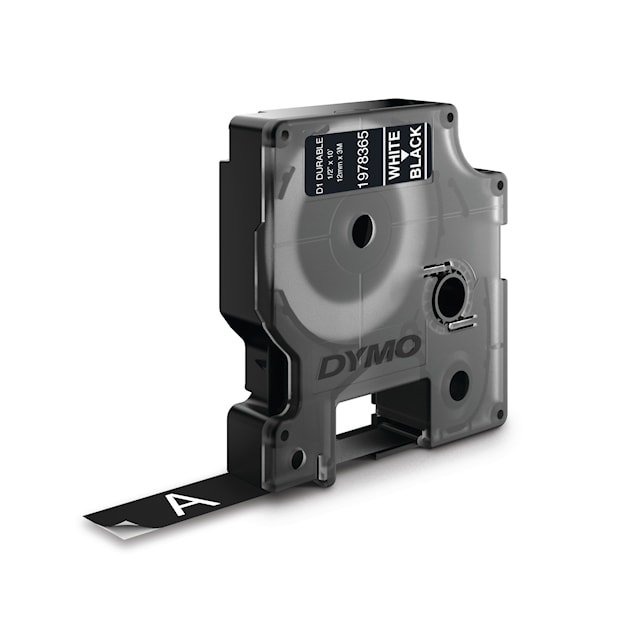 DYMO D1 Durable Extra Strong Etikett White on Black