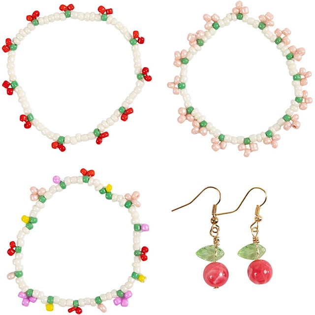 Produktbilde 3 for Mini DIY Kit Smykker, Elastisk armbånd og ørering, 1 pk.