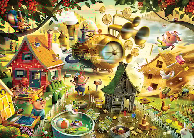 Produktbild 3 för Pussel Look Out Little Pigs 1000 bitar, Ravensburger