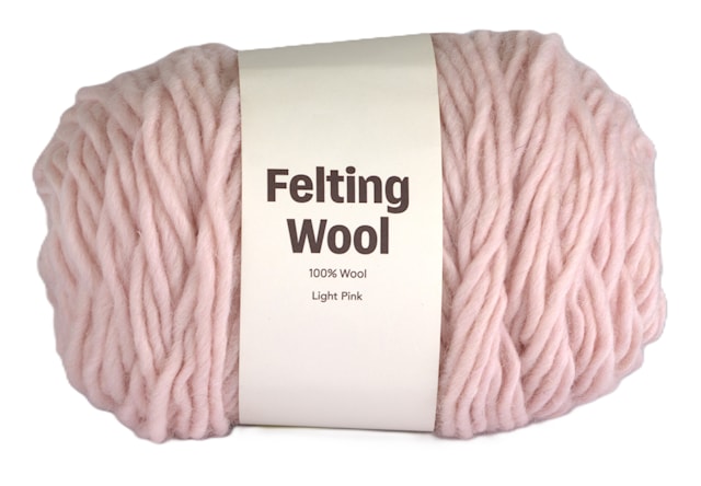 Felting Wool 100 g Light Pink A117 Adlibris
