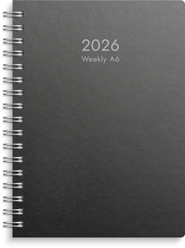 Produktbild 1 för Kalender 2026 Weekly A6 Eco Line Svart Burde