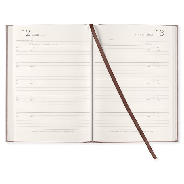 Produktbild 2 för 5-Års Dagbok A5 Brown Oak Paperstyle