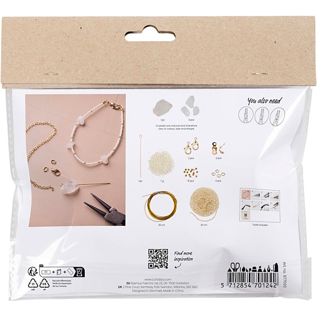 Produktbilde 2 for Mini DIY Kit Smykker, Armbånd med bergkrystall, 1 pk.