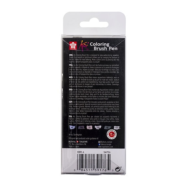 Tuotekuva 3 - Sakura Koi Coloring Brush Pen Harmaasävyt 6-setti