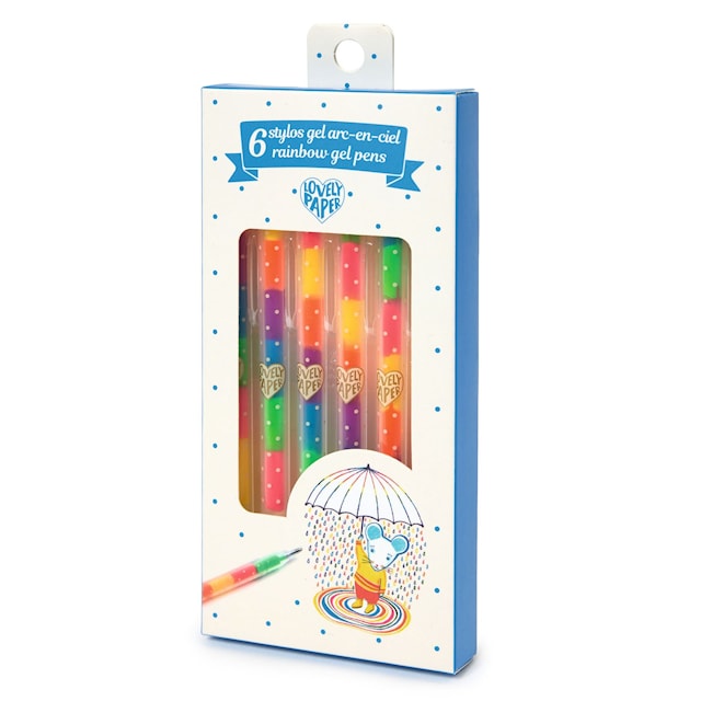 Produktbilde 3 for Pennesett Rainbow Gelpenner 6-pakning Djeco