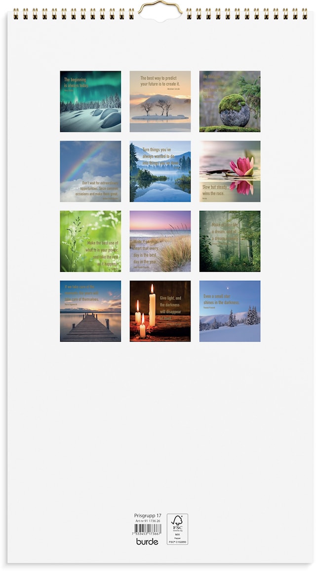 Tuotekuva 3 - Väggkalender 2026 Dream & Do 250x450 mm Burde