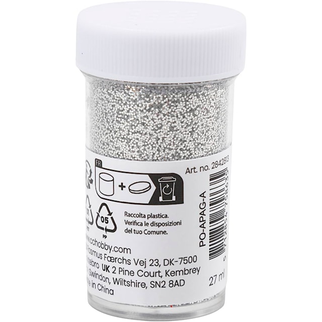 Produktbild 3 för Bio-glitter Silver 27 ml/ 1 burk