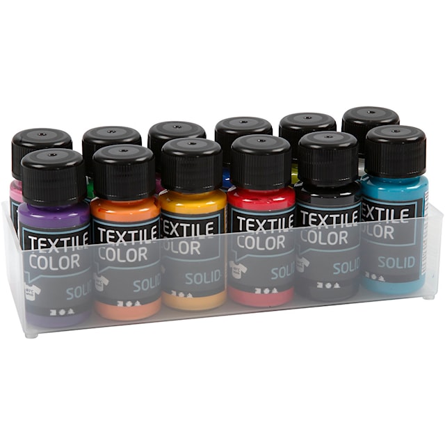 Produktbilde 4 for Tekstilfarge, dekkende, ass. farger, 12x50 ml/ 1 pk.