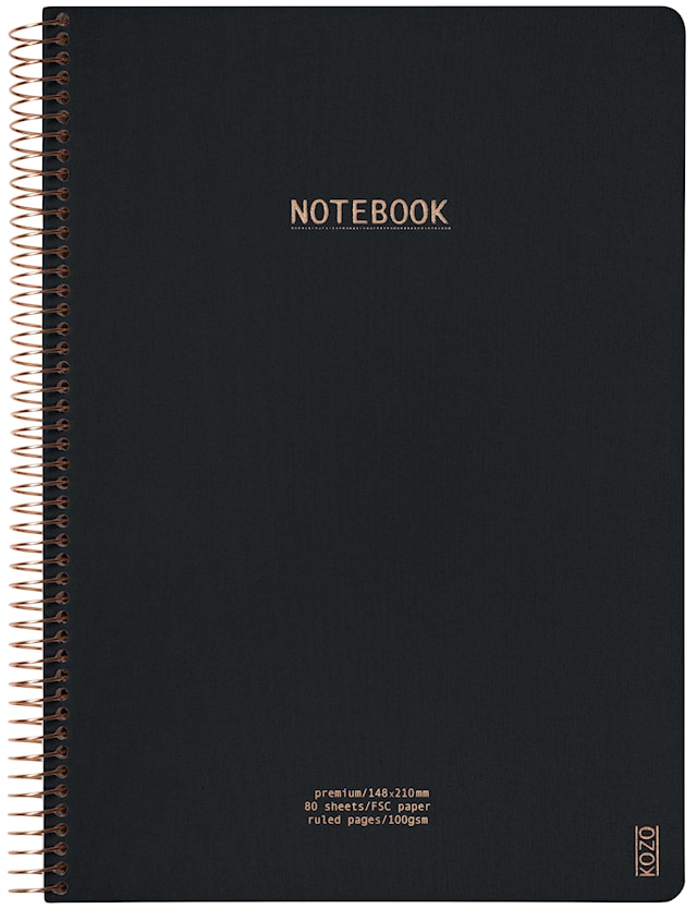 Produktbild 1 för Anteckningsbok A4 Premium Black KOZO