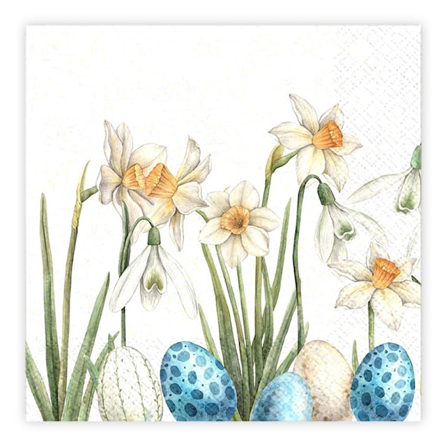 Produktbild 1 för Matservetter Pingstliljor 20-pack Ivars i Lanna