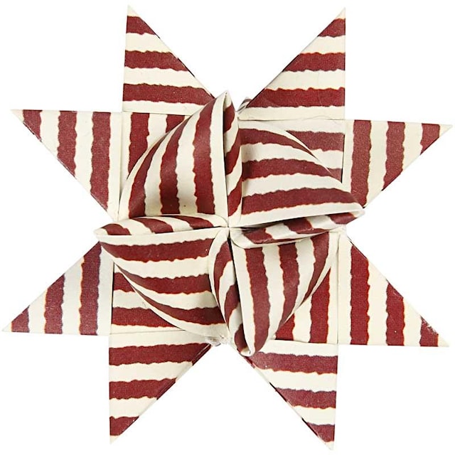 Produktbilde 2 for Stjernestrimler, L: 44+78 cm, dia. 6,5+11,5 cm, B: 15+25 mm, rød, hvit, 60 strimler/ 1 pk.