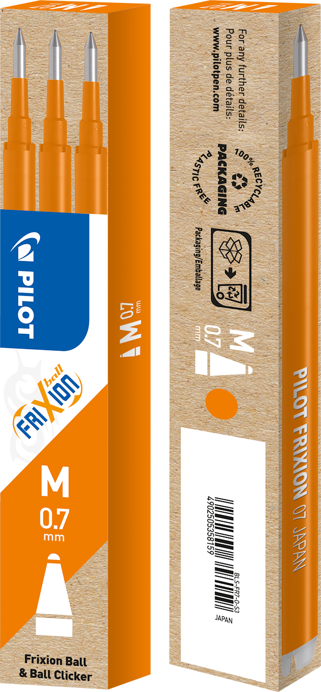 Produktbild 2 för Refill Frixion 0,7 Orange 3-p, Pilot