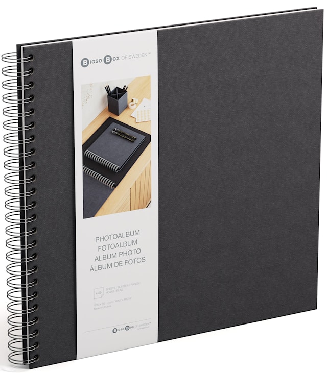 Produktbilde 1 for Fotoalbum Black med hvite ark 35x31,5cm Bigso Box of Sweden