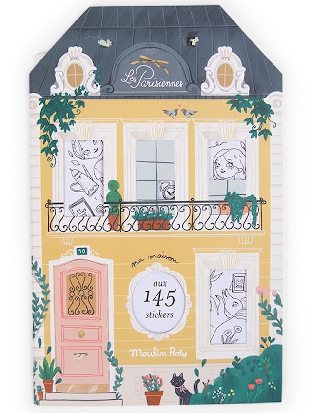 Produktbild 1 för Målarbok med Stickers - Hus i Paris Moulin Roty