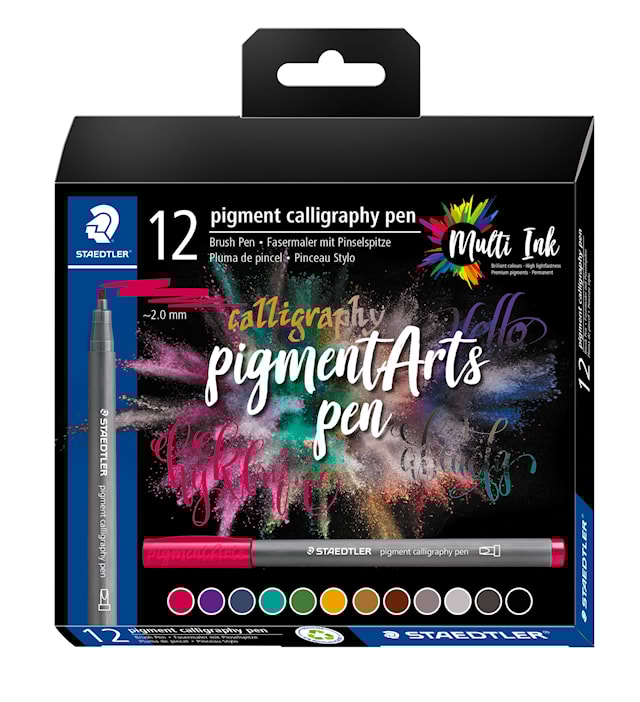 Tuotekuva 1 - Kalligrafiakynät Pigmentti 12-pack Staedtler