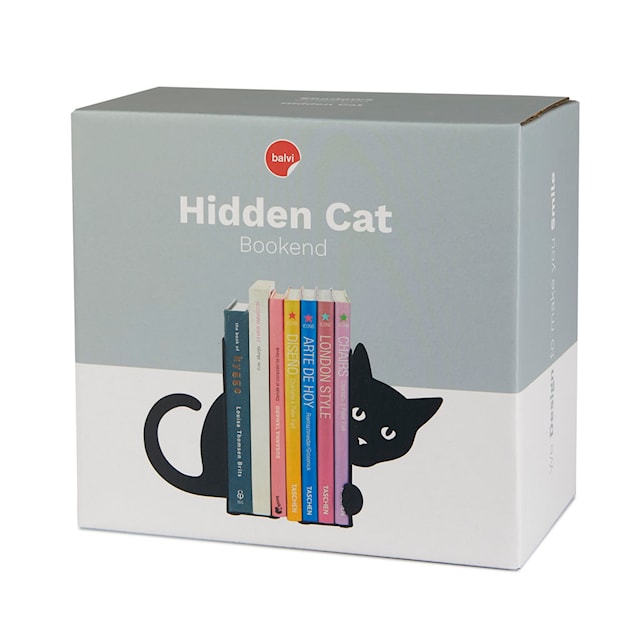 Tuotekuva 3 - Bookend Hidden Cat Black Metallia Balvi