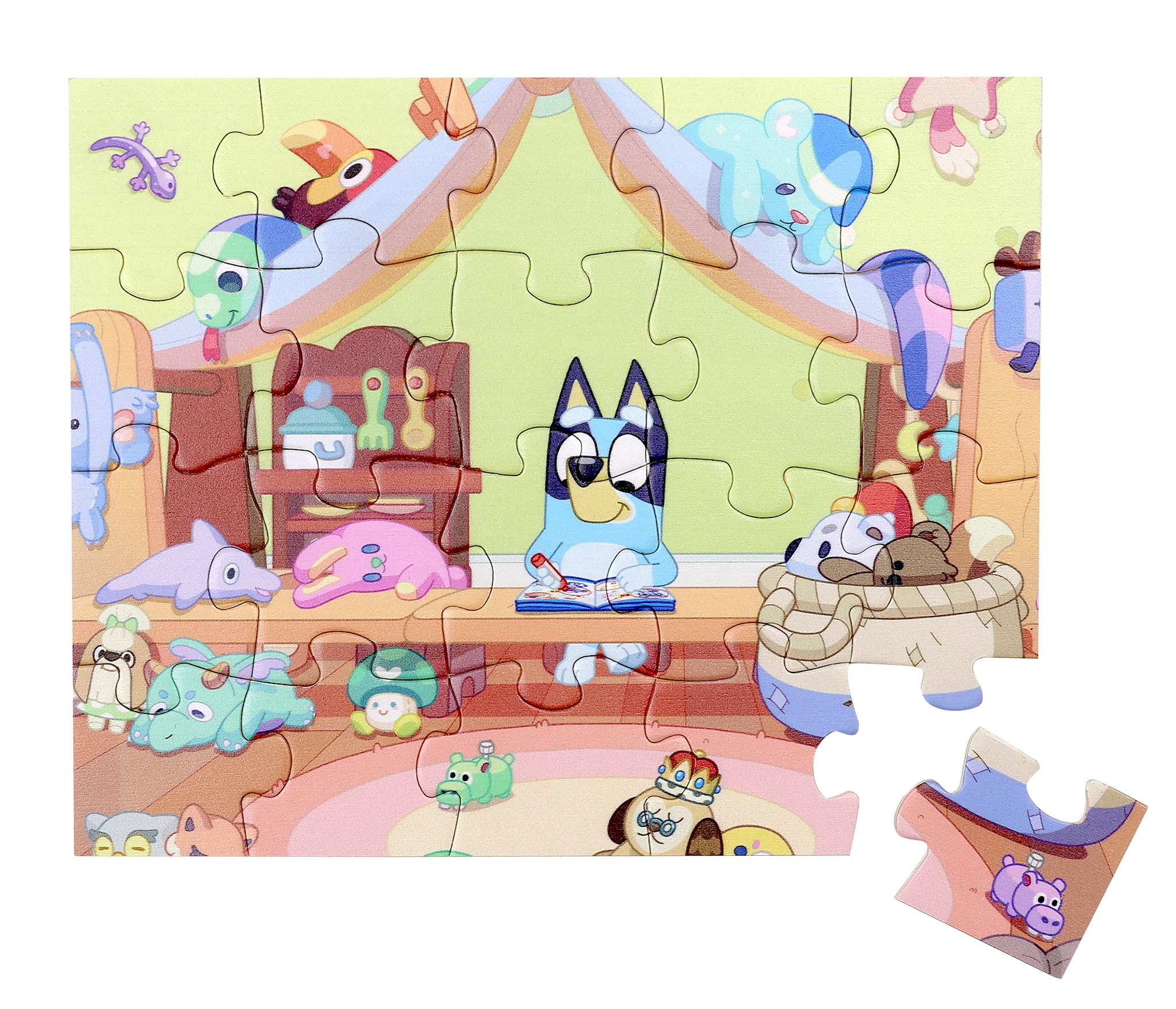 Produktbild för Bluey Träpussel 20 Bitar, Micki