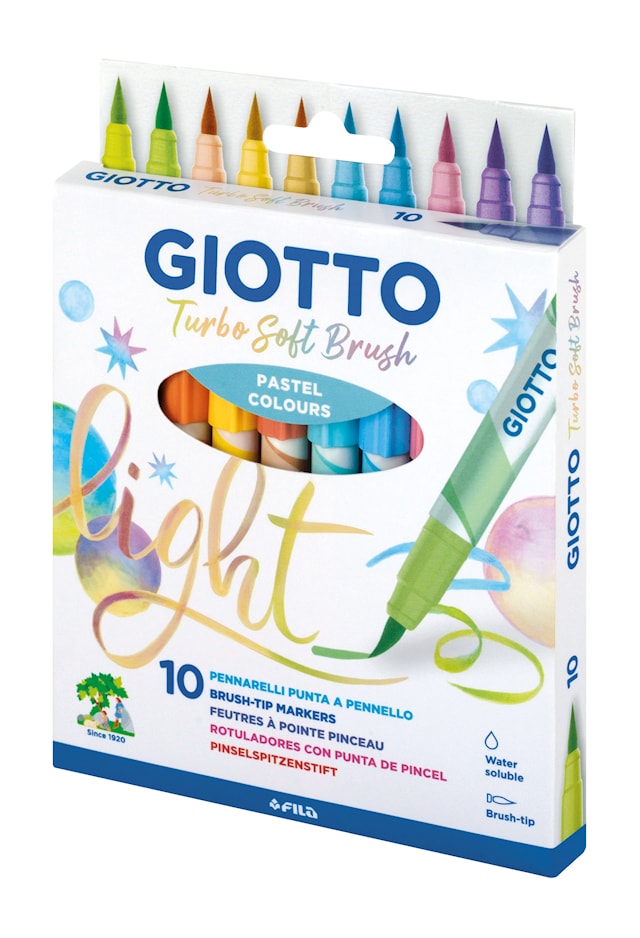 Produktbild 2 för Brushpen Pastellfärger 10-pack Giotto Turbo