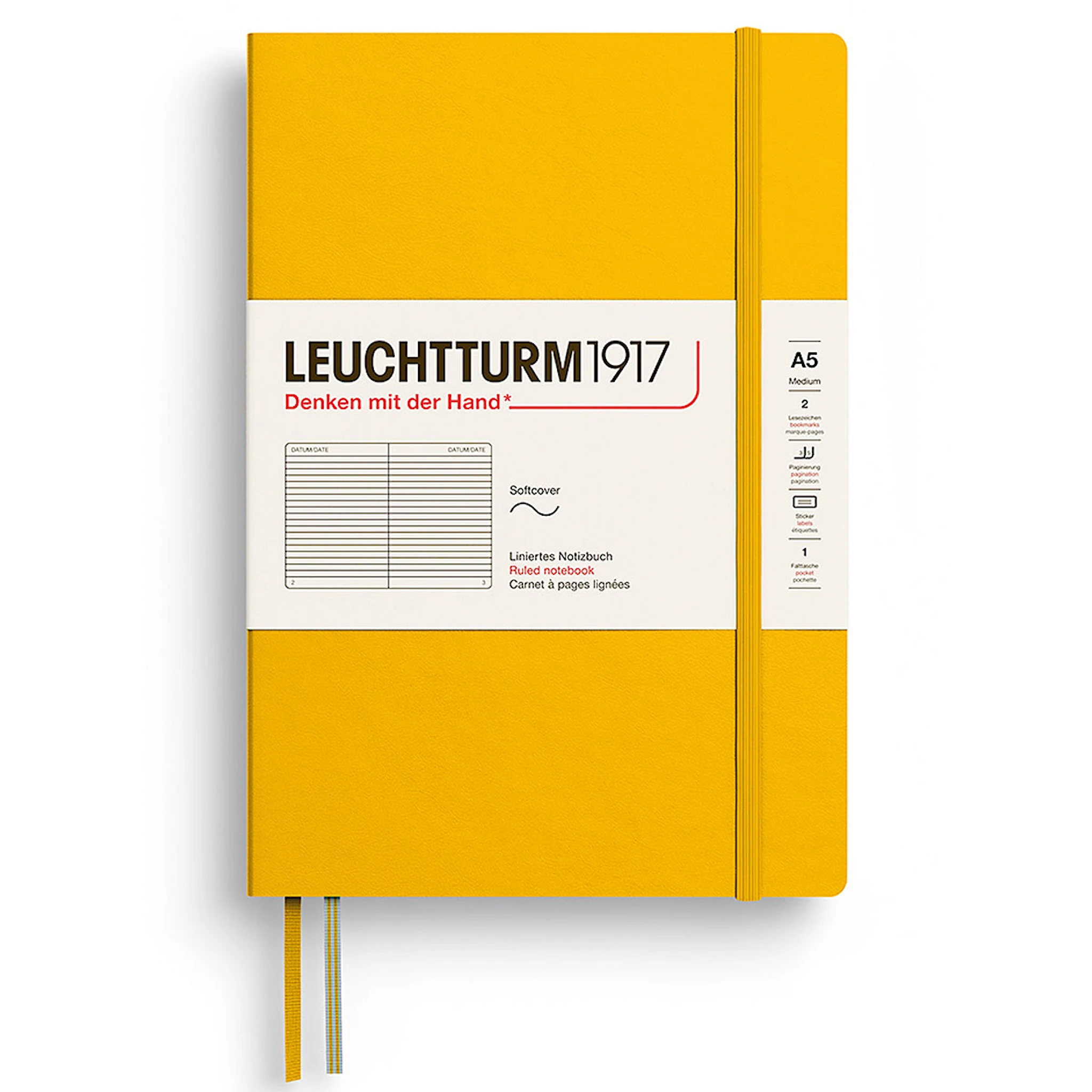 Produktbilde for Notebook A5 Myk Linjert Solsikke