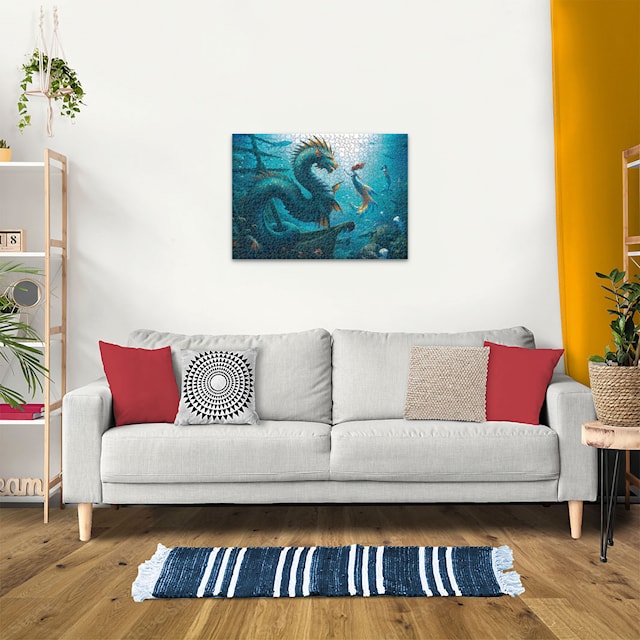 Produktbild 4 för Enchanted Depths Dragon Mermaid Pussel 1000 bitar, Ravensburger