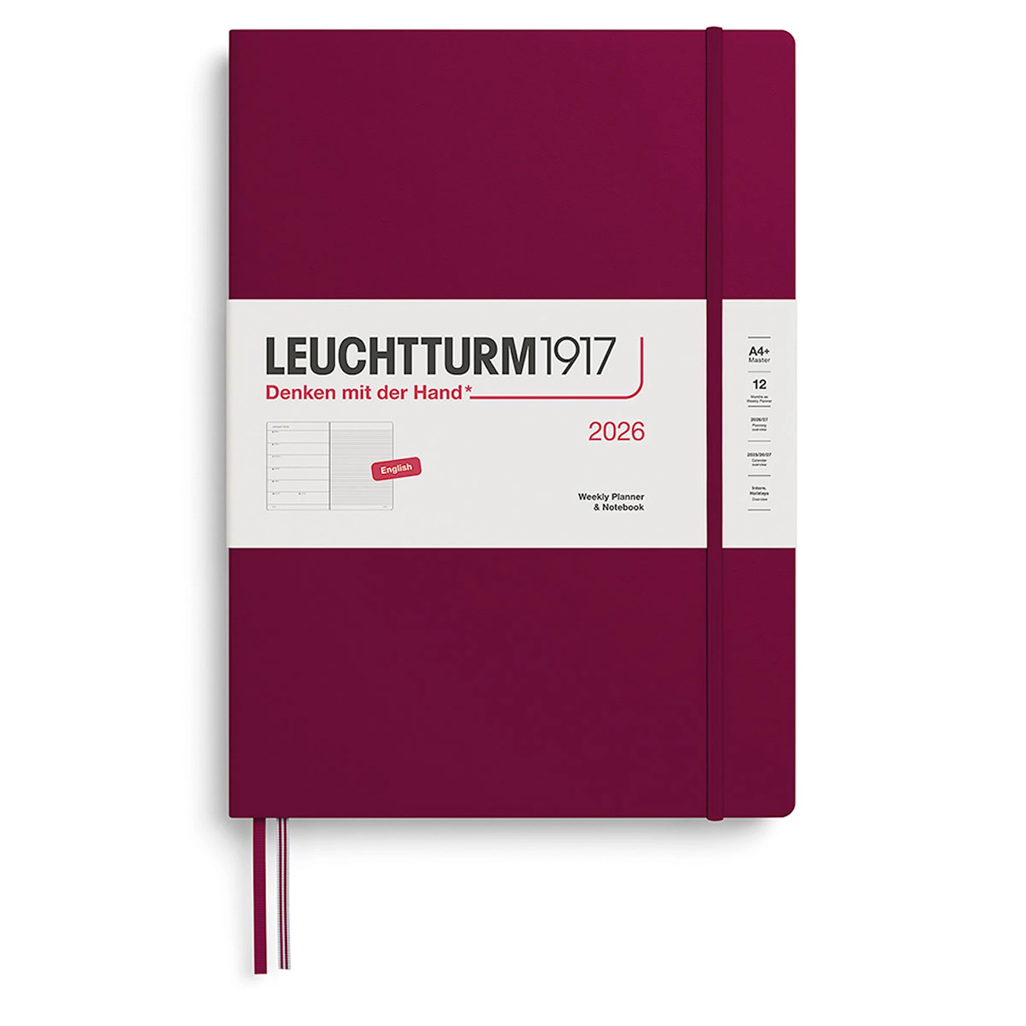 Produktbilde for Weekly Planner & Notebook 2026 A4+ Port Red Leuchtturm1917