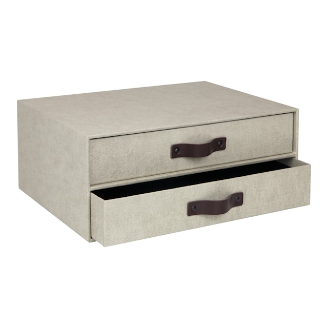 Produktbild 3 för Skrivbordsbyrå med 2 lådor håller A4 Linen Bigso Box of Sweden