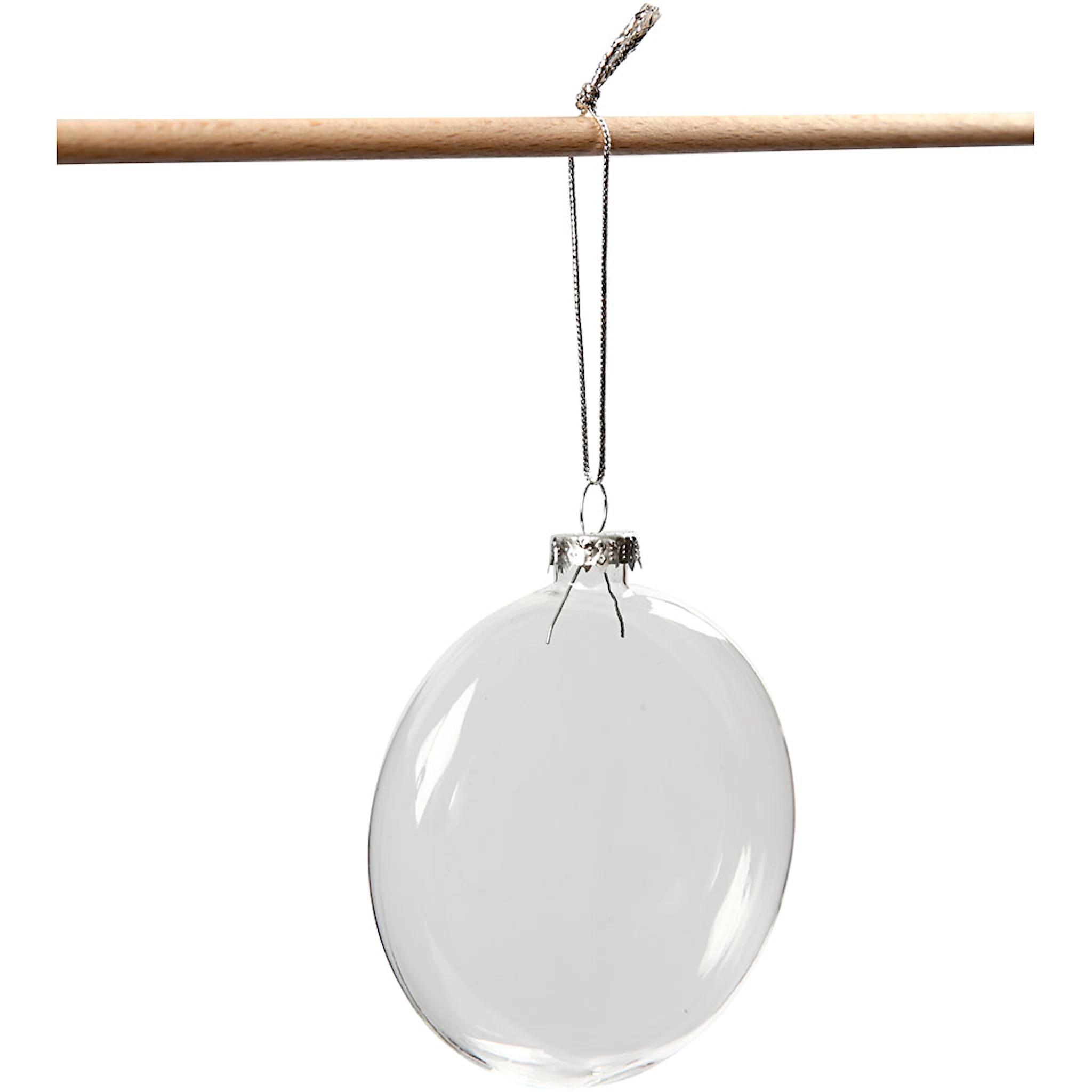 Produktbild för Platt Glaskula Transparent 8 cm Transparent 6-pack