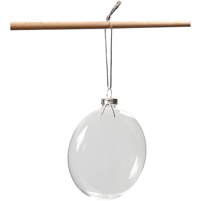 Produktbild 1 för Platt Glaskula Transparent 8 cm Transparent 6-pack